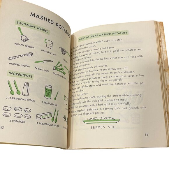 Vintage Childs First Cookbook 1950s Happy Hour Book For Boys & Girls Ages 7-12 B - Picture 6 of 12